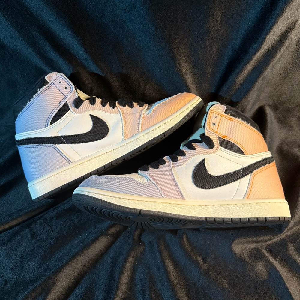 Nike Jordan Retro 1 High OG Skyline Peach Light Blue and Purple